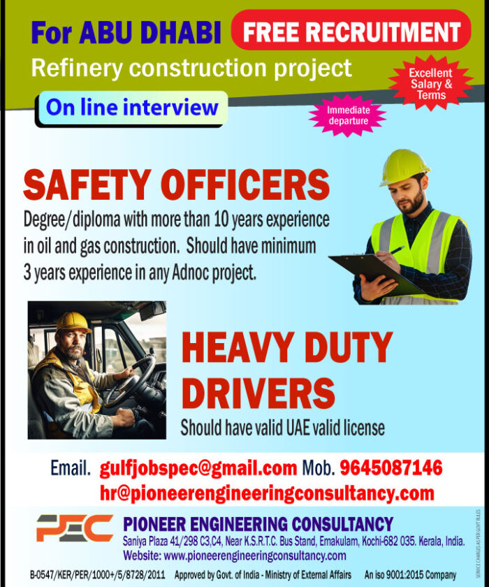 Safety Officers, Heavy Duty Drivers